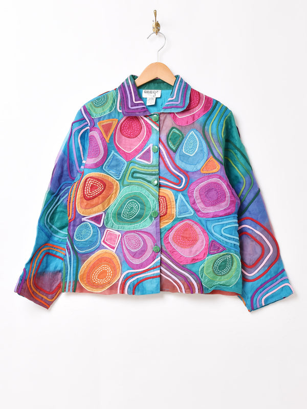 幾何学 刺繍 デザインジャケット