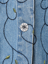 花柄 刺繍 デニムジャケット