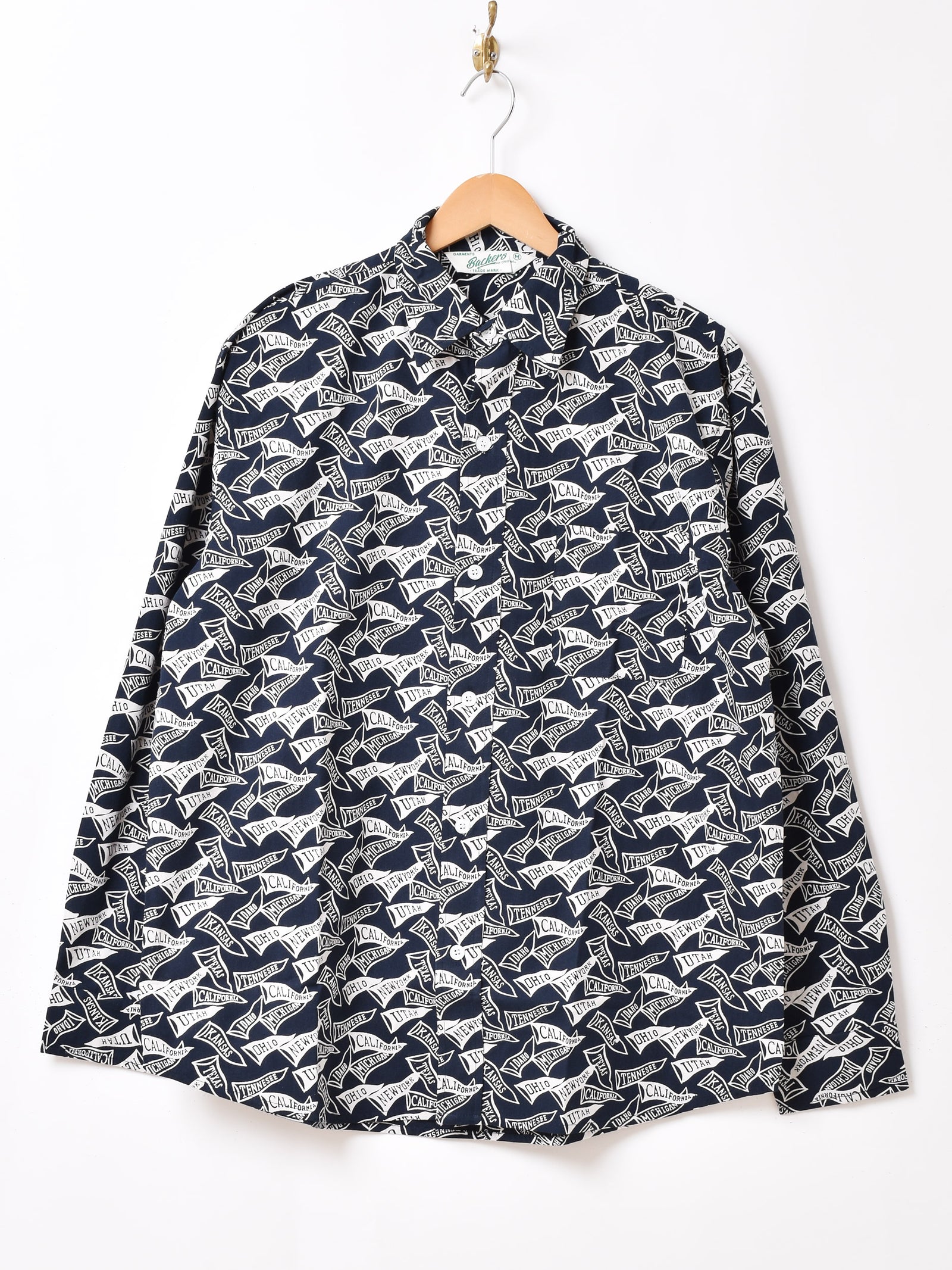 The Guilty Parties / HANNIBAL/長袖シャツ/S/レーヨン/BLK/総柄// 2色展開】Backers 総柄 ペナントパターン 長袖シャツ – 古着屋Top of