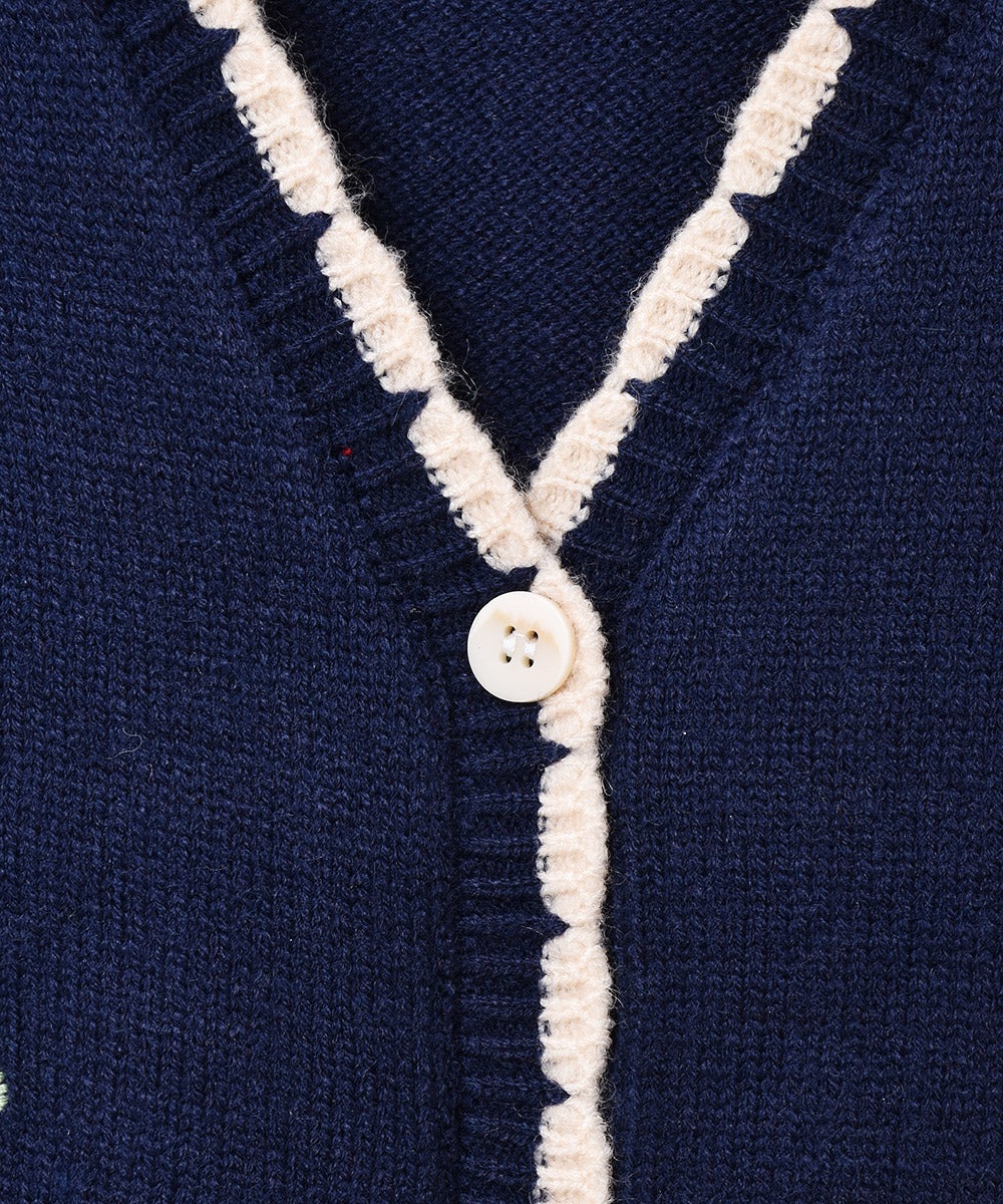 Elcamino フラワー刺繍 パイピング ニットベスト – 古着屋Top of the 