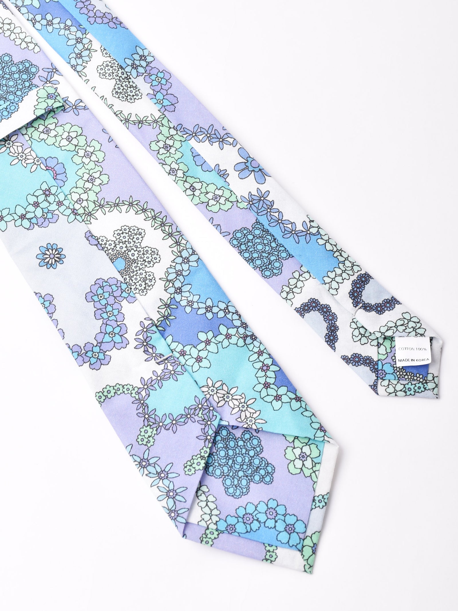 MABATAKI美雨　花のネクタイ（青薔薇） 2色展開】ヒッピー風 花柄 ネクタイ – 古着屋Top of the Hillの