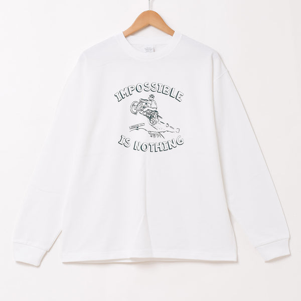 2色展開】 プリント ロングスリーブTシャツ「IMPOSSIBLE IS NOTHING