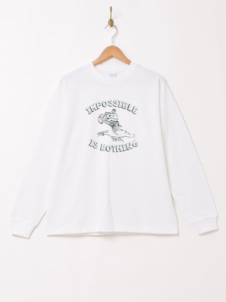 2色展開】 プリント ロングスリーブTシャツ「IMPOSSIBLE IS NOTHING