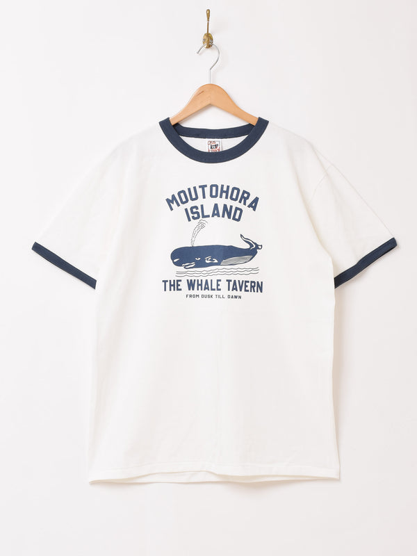 【2色展開】 プリント リンガーTシャツ「THE WHALE TAVERN」