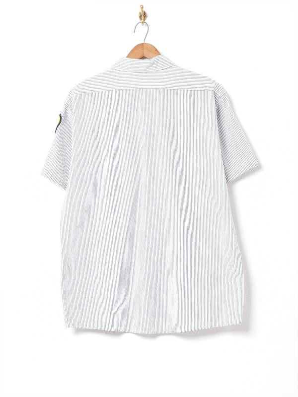 アメリカ製 ストライプ 半袖ワークシャツ