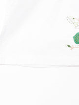 花刺繍 半袖コットンブラウス