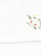 花刺繍 半袖コットンブラウス