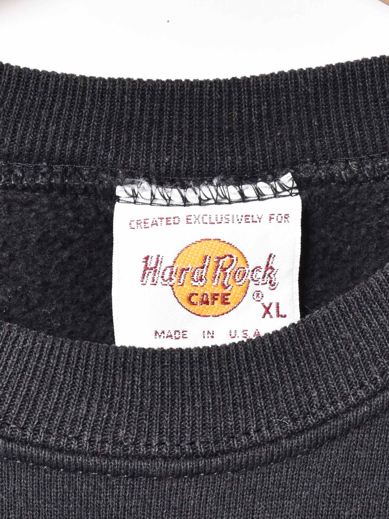 Hard Rock CAFE CHICAGO（シカゴ） 刺繍ロゴ スウェット ブラック