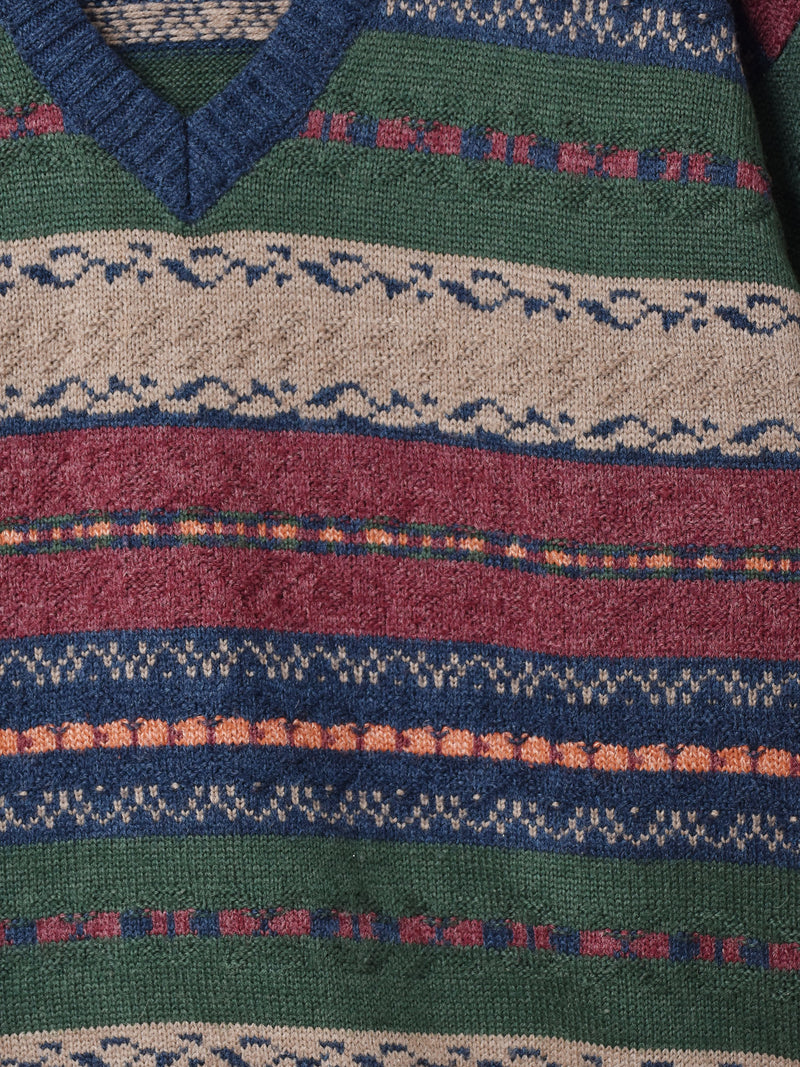 イタリア製 フェアアイルVネックセーター