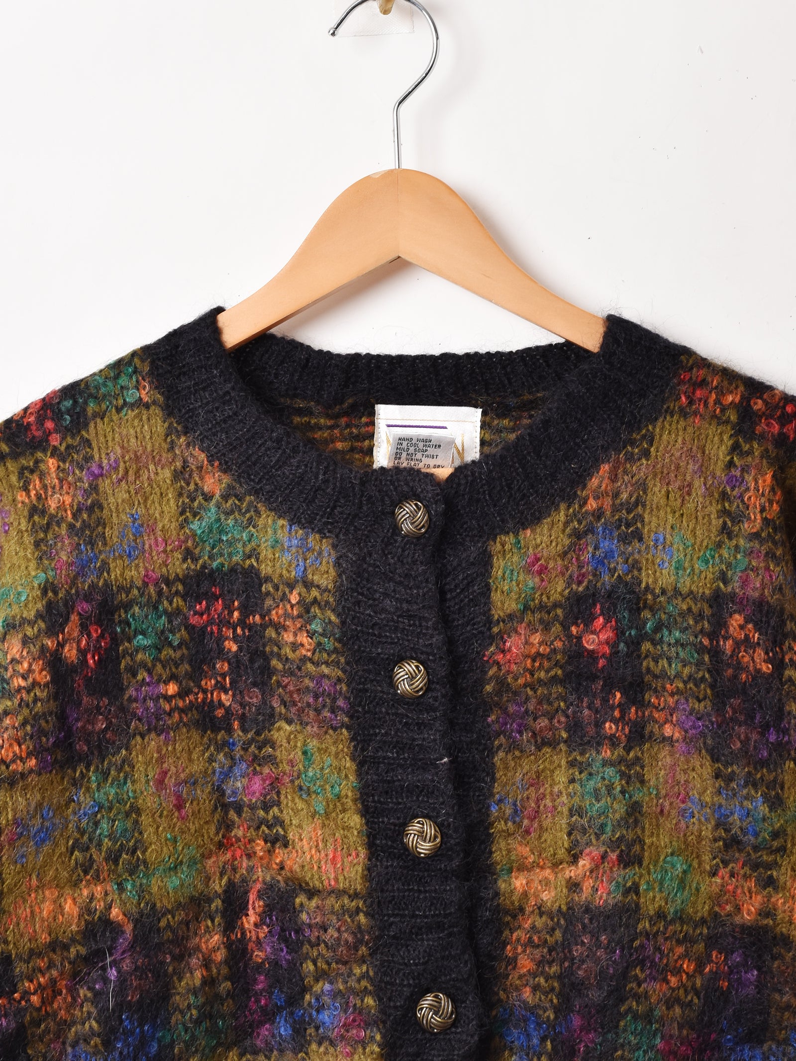 チェック柄 モヘア カーディガン – 古着屋Top of the Hillの