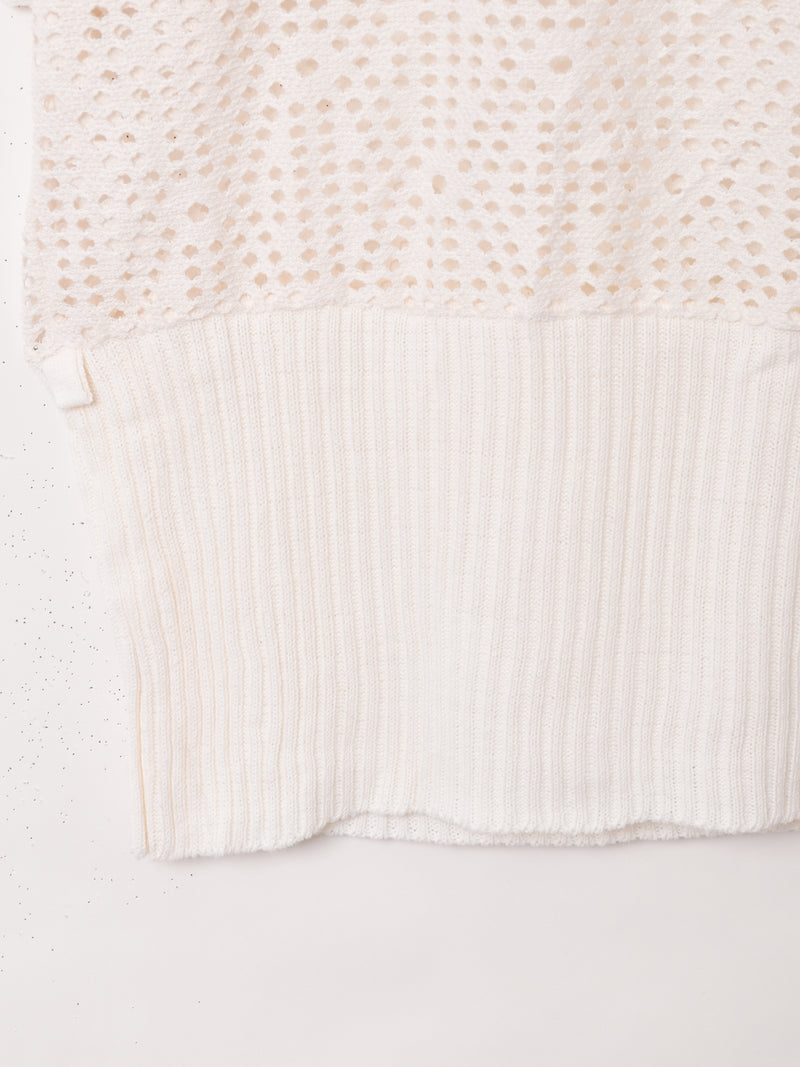 透かし編み 半袖トップス