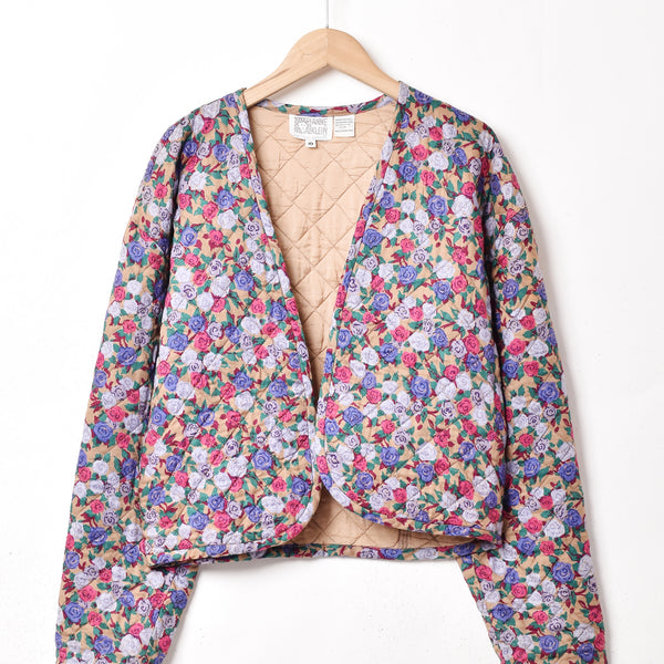 【雰囲気最高❗️】ビンテージ アンティーク 花柄 ジャケット 古着 総柄 90s Michael K. & Company フローラルパターン 総柄 テーラード