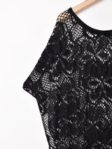 花柄 メッシュ ポンチョ