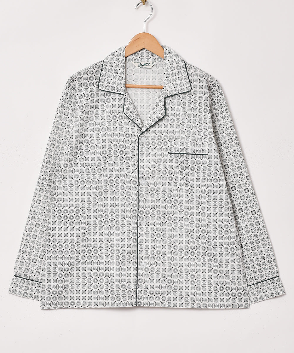 2色展開】Backers 小紋柄 長袖 パジャマシャツ – 古着屋Top of the