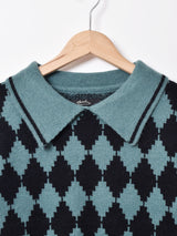 【2色展開】Meridianチェック柄 カラーセーター