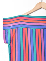 マルチストライプ 半袖トップス