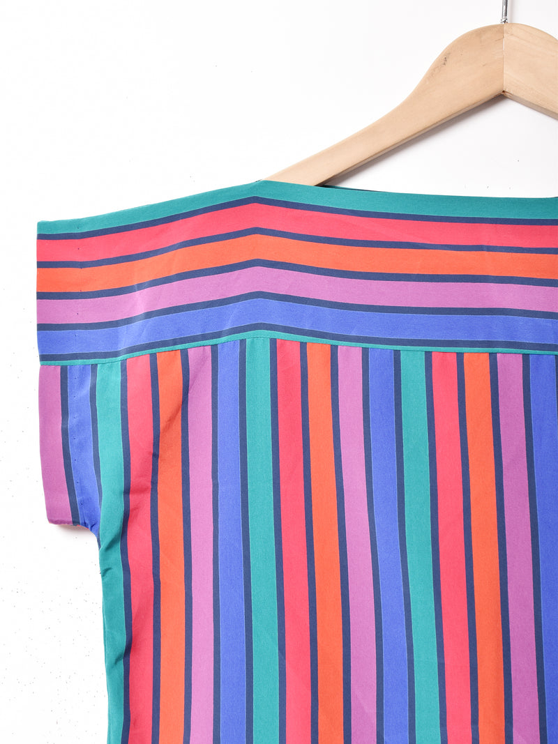 マルチストライプ 半袖トップス
