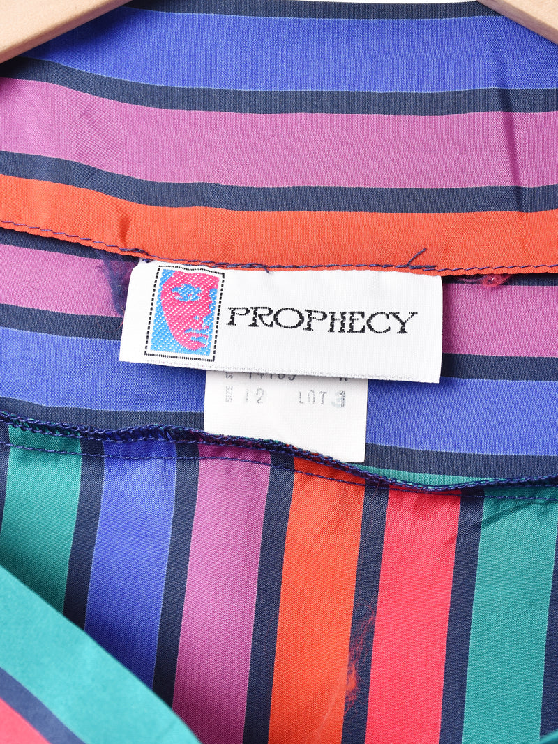 マルチストライプ 半袖トップス