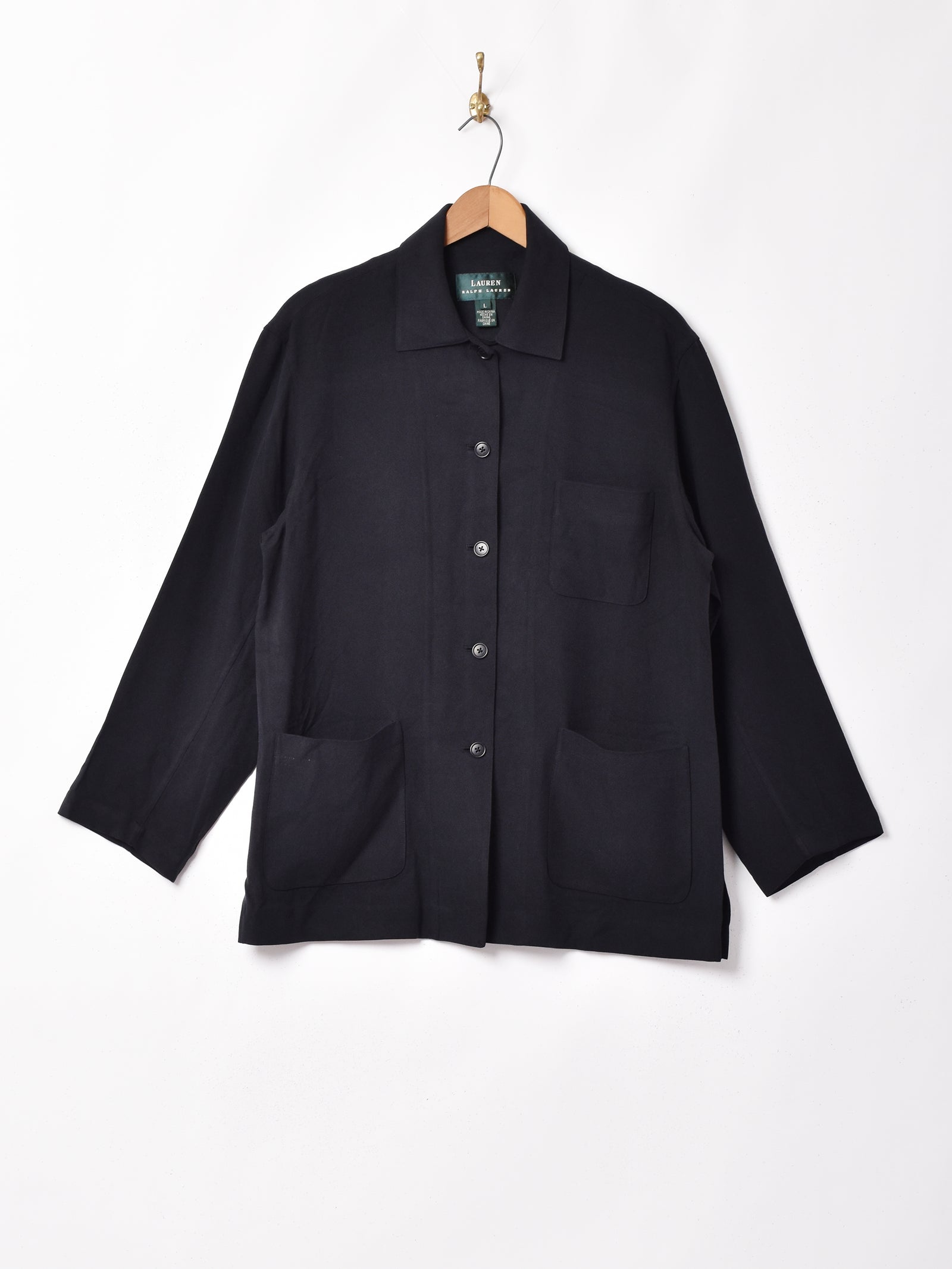 Ralph Lauren シルク ブラック ロングジャケット Ralph Lauren シルクジャケット – 古着屋Top of the Hillの