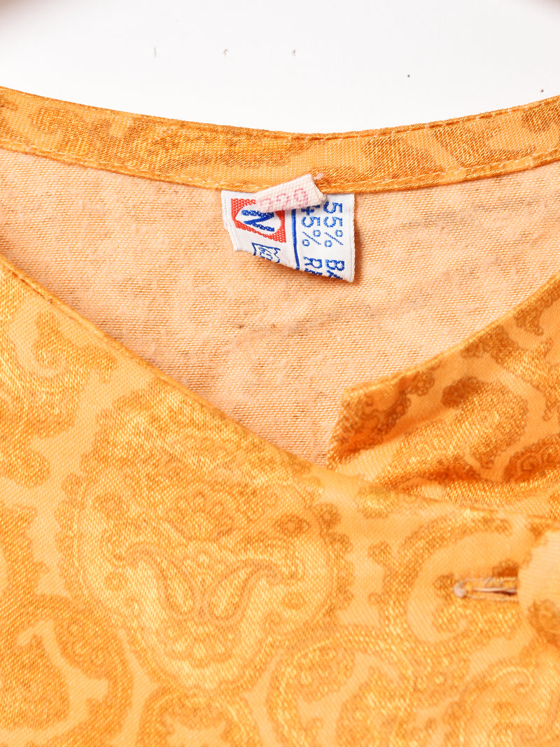 ダマスク柄 半袖トップス