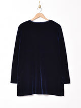 Vネックべロアトップス