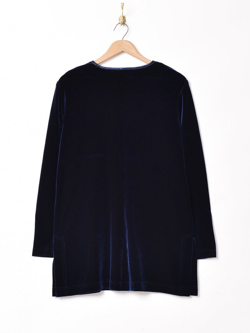 Vネックべロアトップス