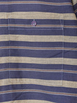 ボーダー 半袖オープンカラーシャツ