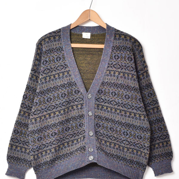 値下げ　古着　イタリア製　Peter Elliott ストライプ柄カーディガン 値下げ 古着 イタリア製 Peter Elliott ストライプ柄