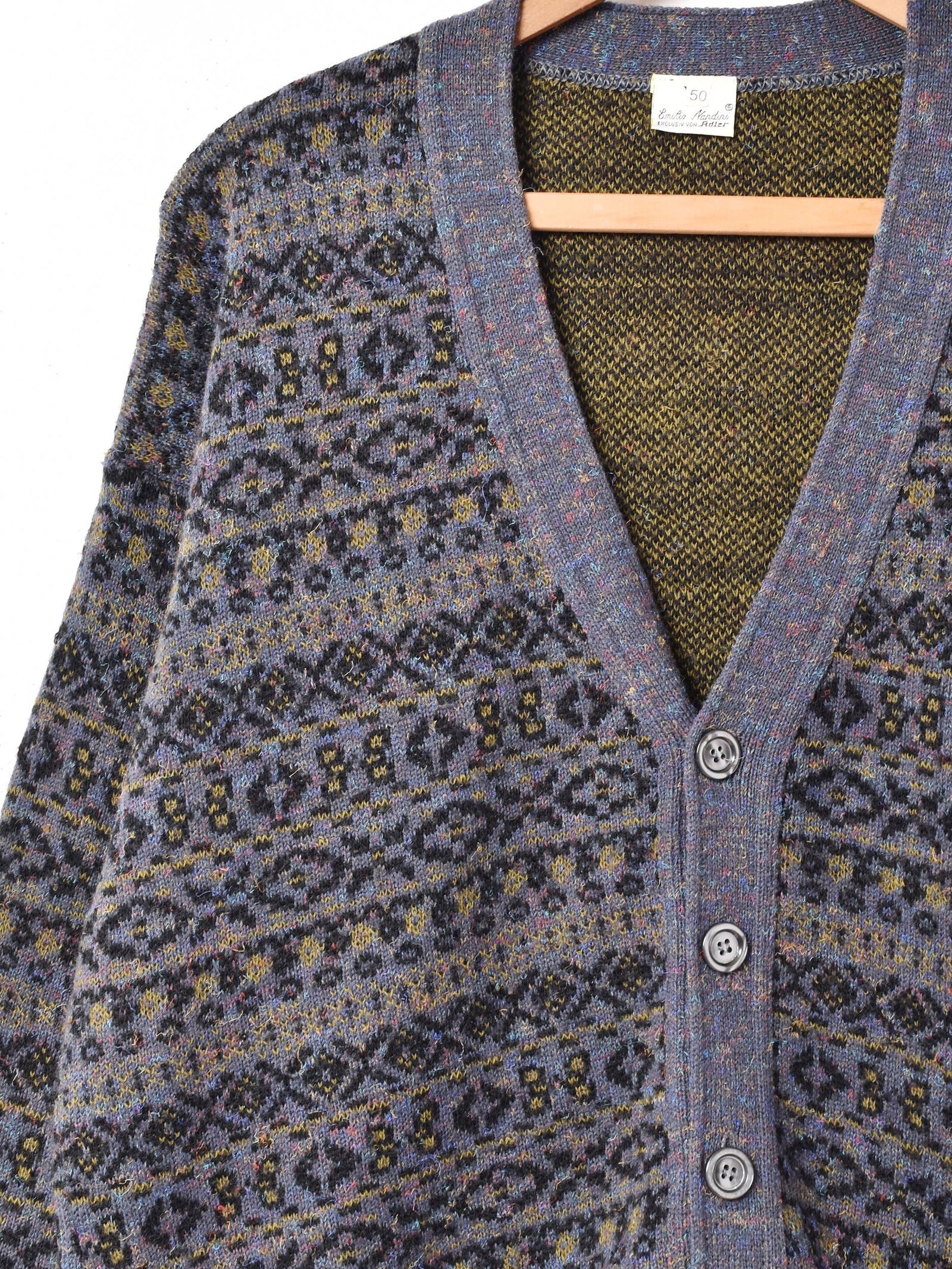 イタリア製 総柄 Vネック ミックス カーディガン – 古着屋Top of the