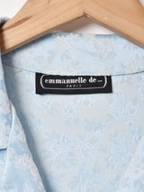 フランス製 織柄 長袖 オープンカラーシャツ