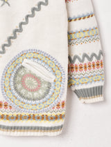 ハイネック フラワー 刺繍 セーター