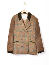 Harris Tweed コーデュロイスリーブ チェック柄ジャケット