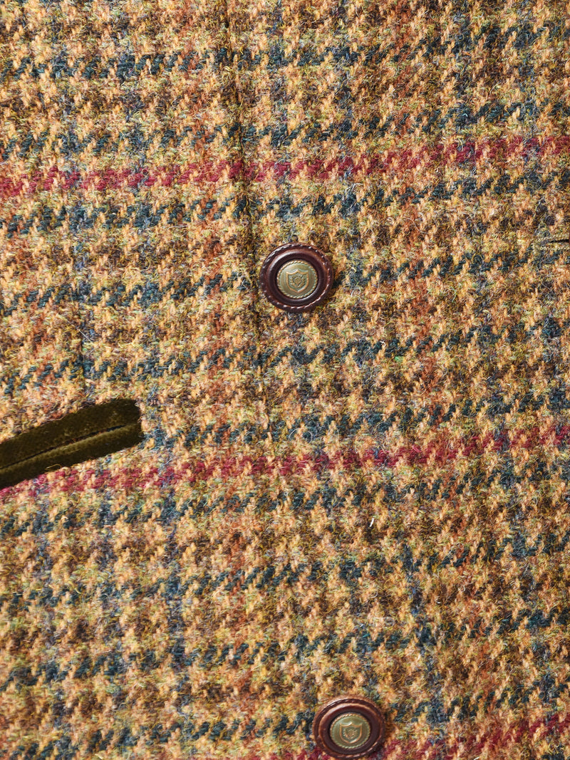 Harris Tweed コーデュロイスリーブ チェック柄ジャケット