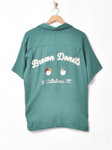 【3色展開】Backers ドーナツ刺繍 レーヨンシャツ