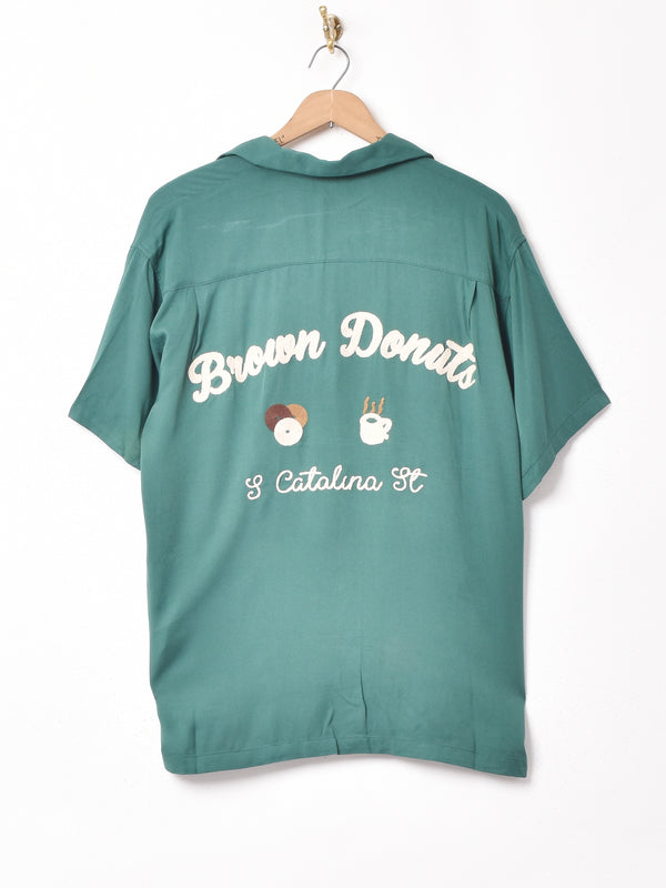 【3色展開】Backers ドーナツ刺繍 レーヨンシャツ
