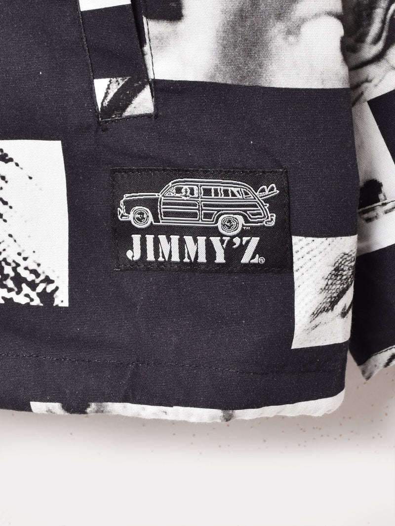 【2色展開】Backers JIMMY'Z 総柄 モノクロ フォトプリント ジャケット