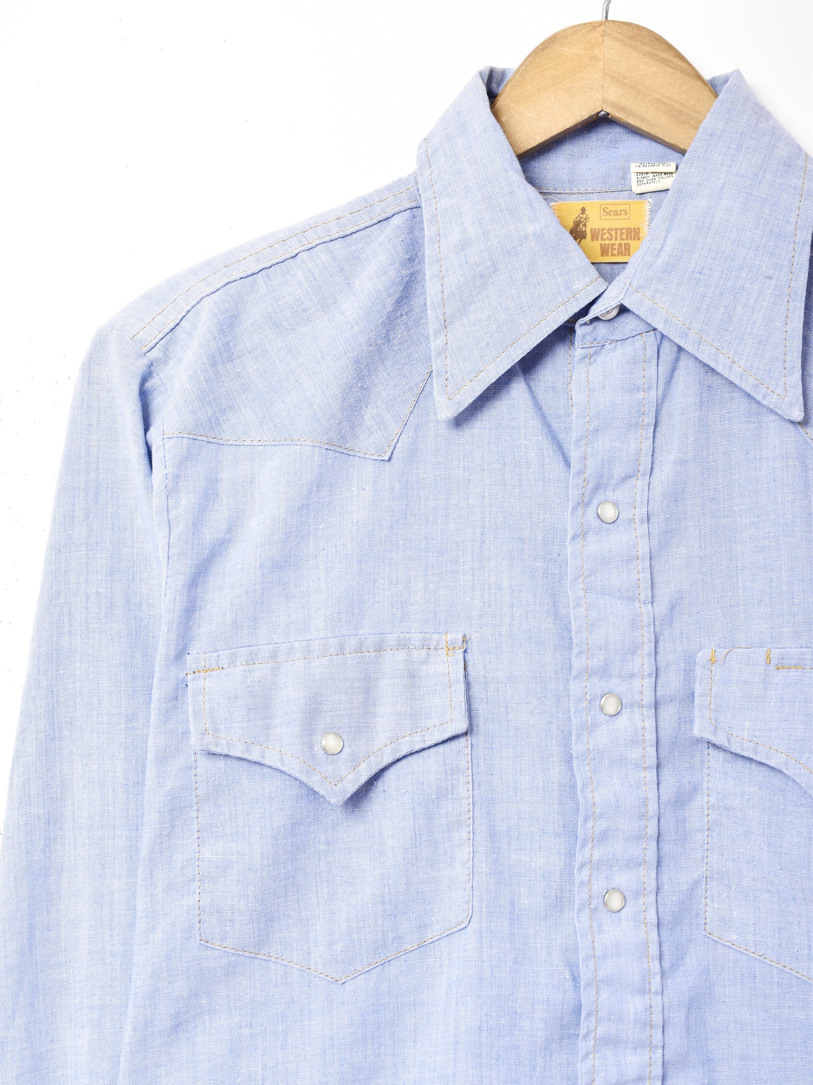 Sears シャンブレー ウエスタンシャツ – 古着屋Top of the Hillの