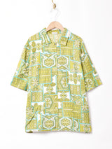 ポケット付き 総柄 半袖シャツ