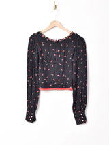 花柄 クロップドトップス