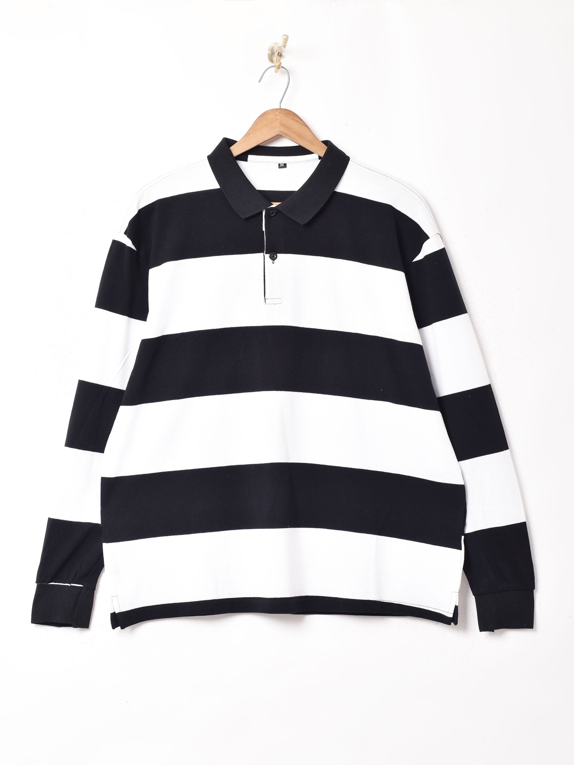 3色展開】 ボーダー 長袖ポロシャツ – 古着屋Top of the Hillの