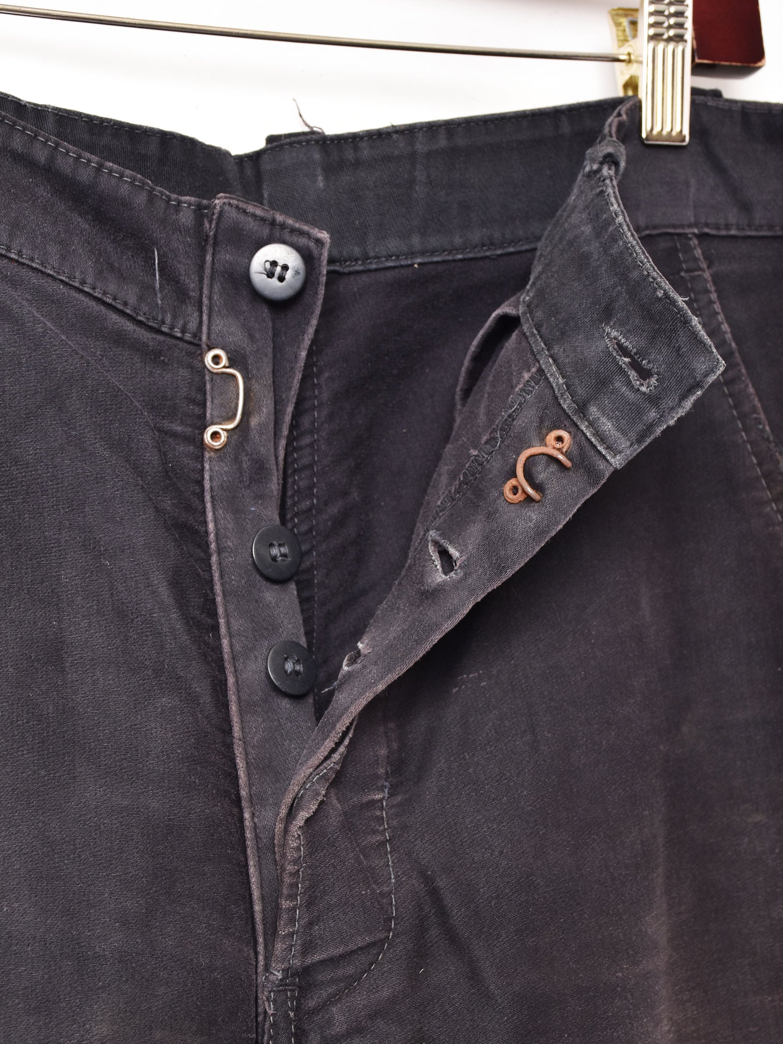 40's～50's ”L'Ange Bleu” ブラックモールスキンパンツ – 古着屋