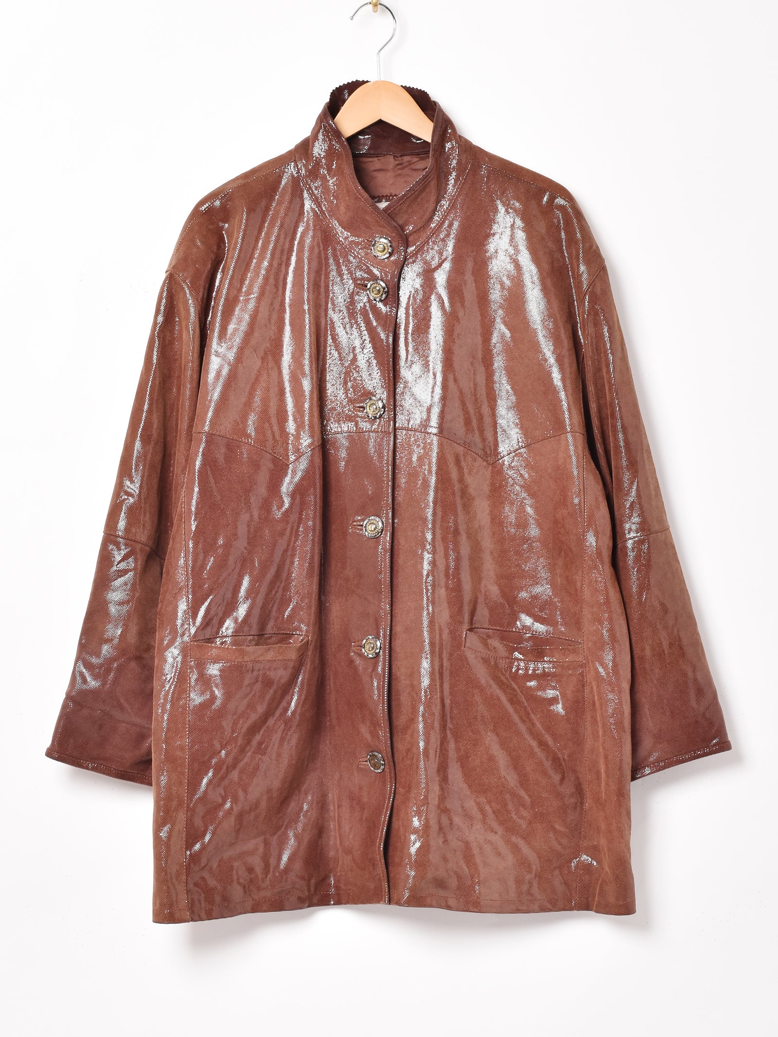 Pierotucci Firenze ギャザー レザーコート 40 イタリア Pierotucci Firenze ギャザー レザーコート 40 イタリア