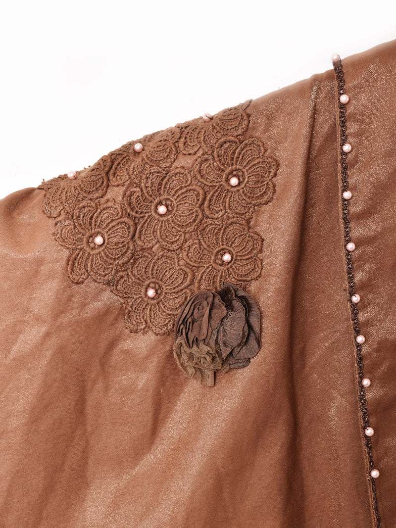 イタリア製 ビーズデザイン ショールカラー ドルマンジャケット