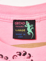 アメリカ製 Gecko Hawaii 総柄プリントTシャツ