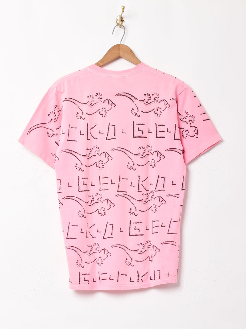 アメリカ製 Gecko Hawaii 総柄プリントTシャツ