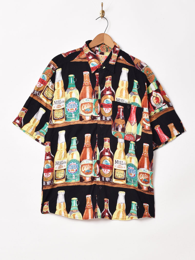 ビール柄 半袖シャツ