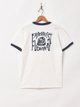 P.S.H.A. 両面プリント リンガーTシャツ