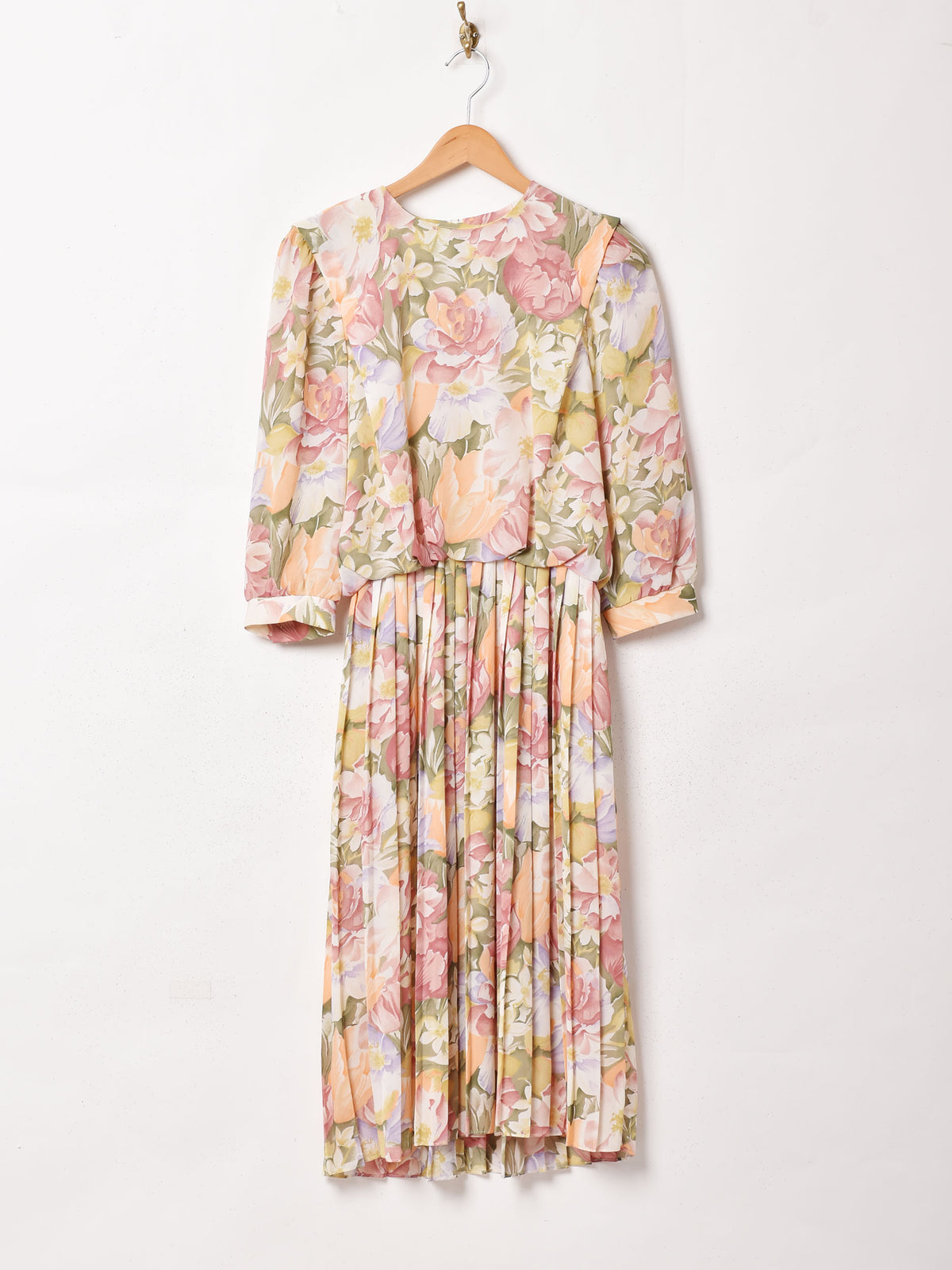 USA製 花柄 パステル ビスチェ レース 古着 一点もの