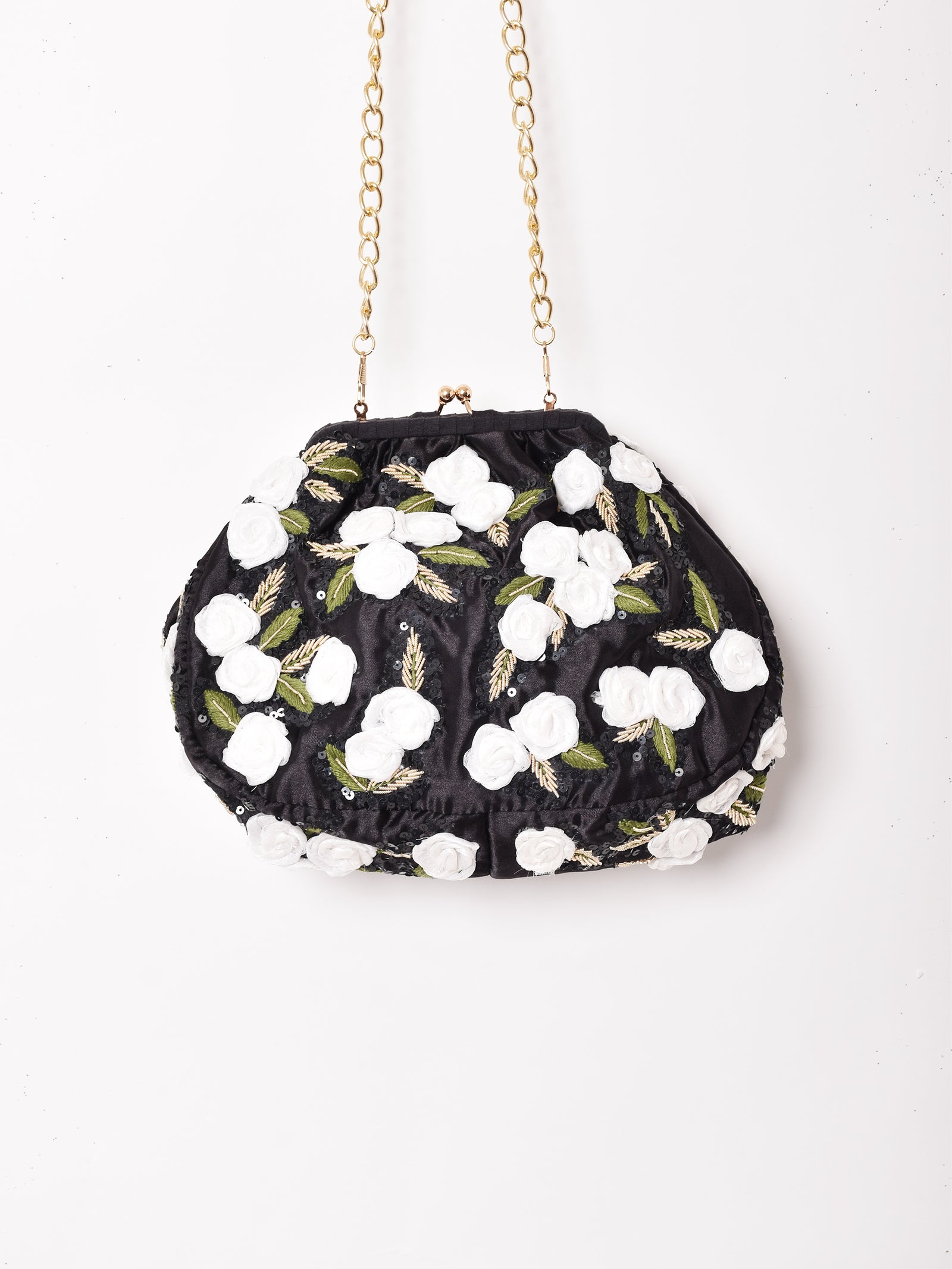 2色展開】フラワーモチーフ がま口 チェーンバッグ – 古着屋Top of the