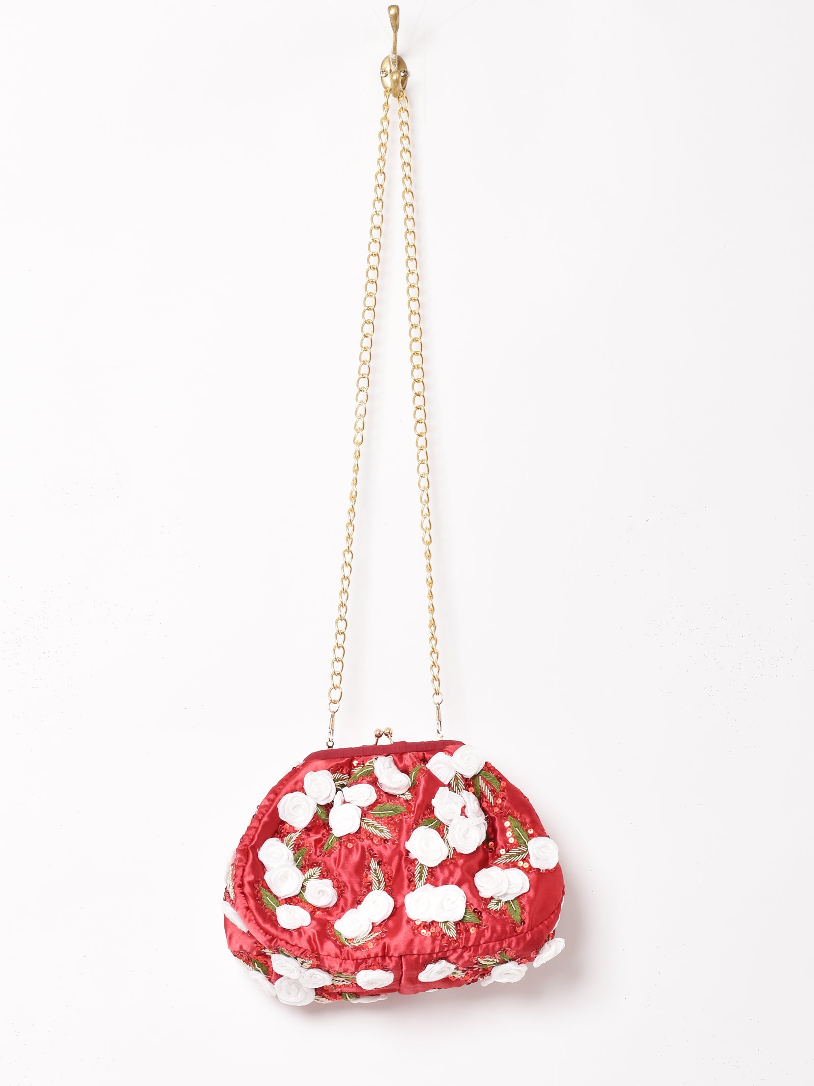 2色展開】フラワーモチーフ がま口 チェーンバッグ – 古着屋Top of the